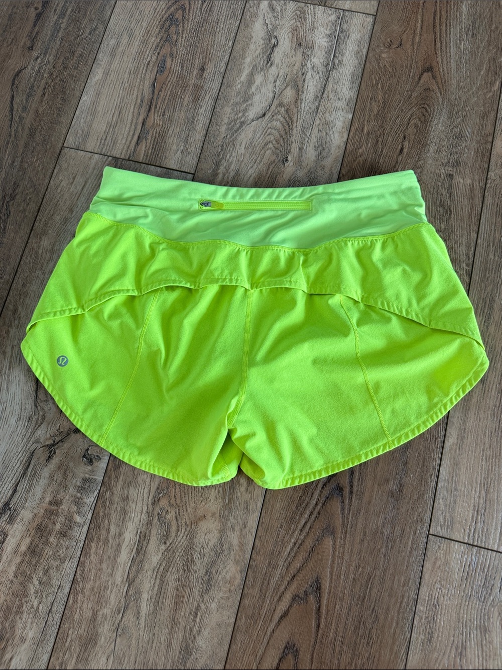 lululemon athletica Neon Lime Athletic Shorts Sz 8 tall